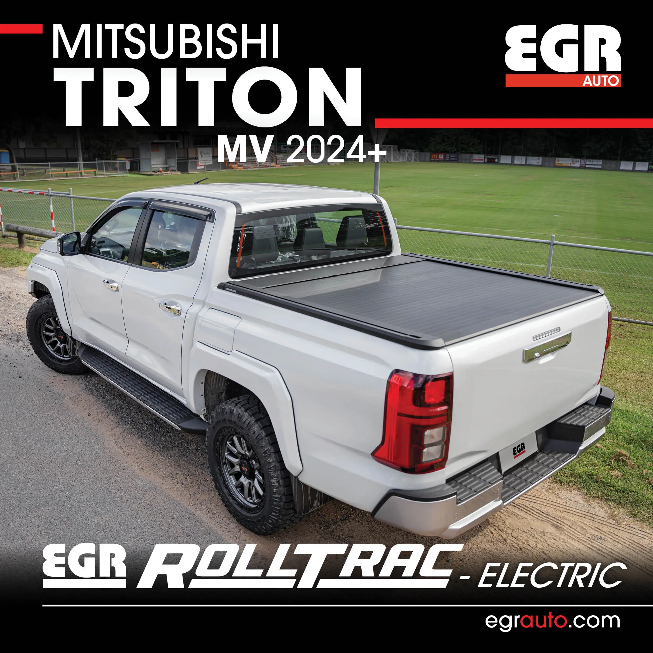 Shop the EGR RollTrac Electric roller tonneau cover for Mitsubishi Triton MV 2024-onwards