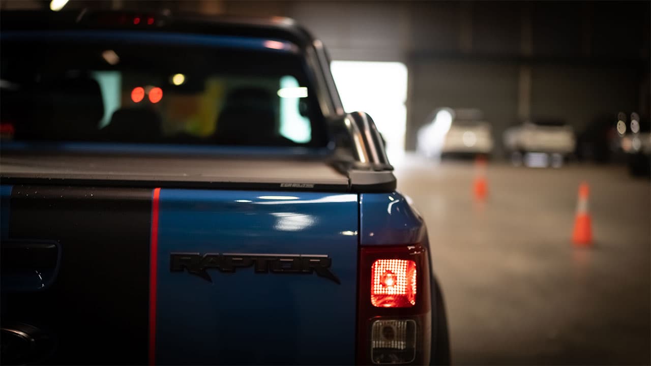 man using EGR Rolltrac on a ute