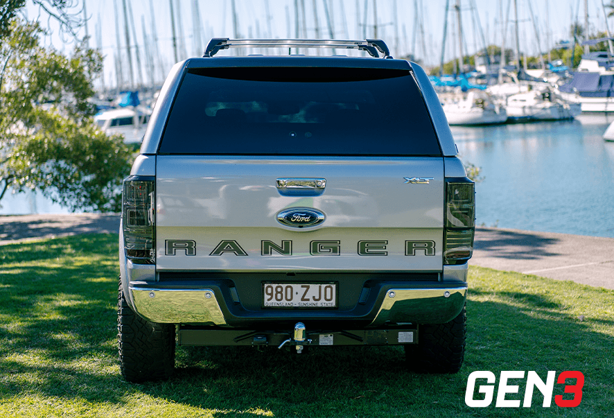 EGR GEN3 canopy on a Ford Ranger at a marina