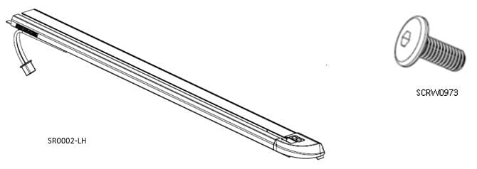 Toyota Hilux RollTrac LH electric side rail replacement with corner cap buttons and loom