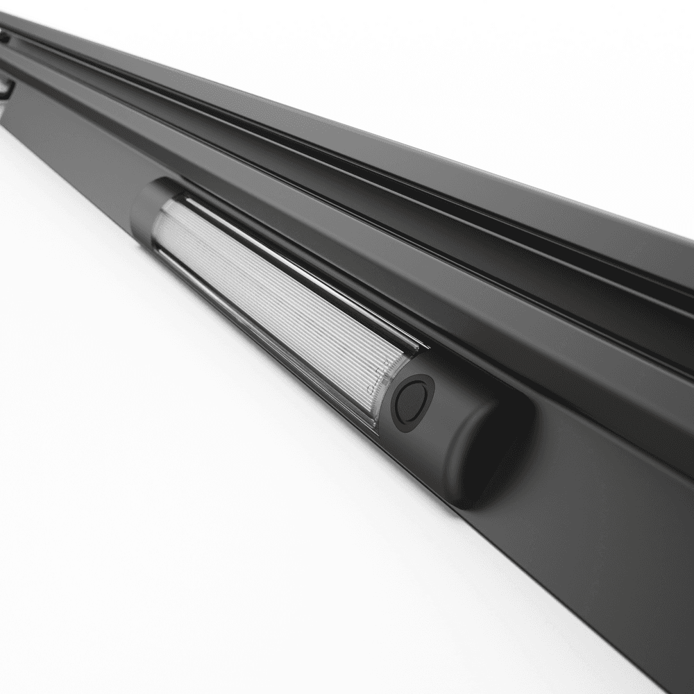 EGR RollTrac right-hand electric side rail for Toyota Hilux 2015 with wiring loom, integrated buttons and mounting hardware.