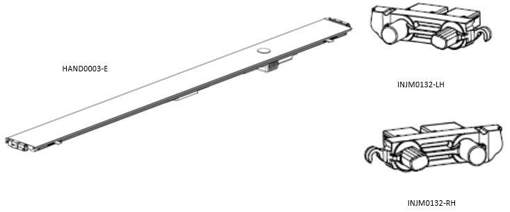 EGR RollTrac electric replacement hand rail with drive connectors for electric tonneau cover system