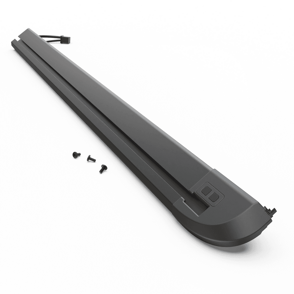 Volkswagen Amarok electric RollTrac left-hand side rail replacement with integrated buttons, wiring loom, and mounting fastener