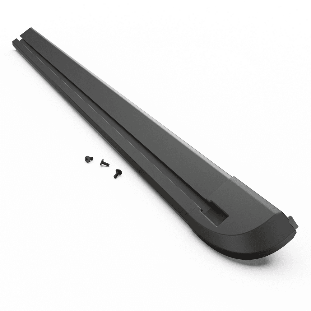 EGR RollTrac replacement left-hand side rail for manual tonneau cover with corner cap and mounting fasteners.