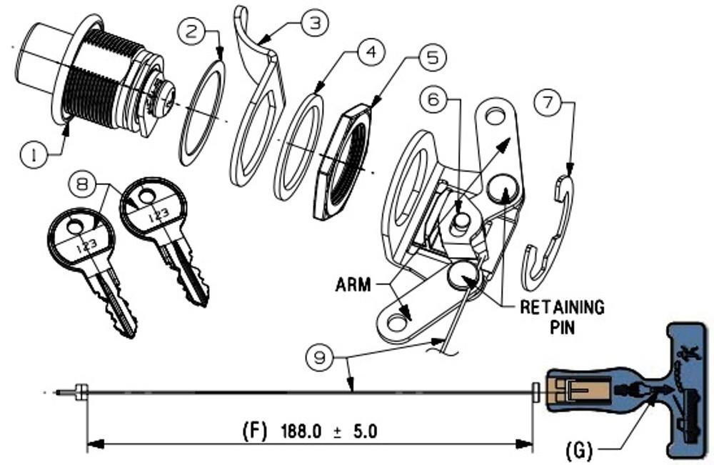 EGR Auto - Replacement Centre Push Button Key Lock product image 0
