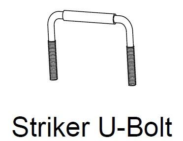 EGR replacement lock striker U-bolt set, showing pair of metal U-bolts used as canopy lock strikers for secure hard lid and canopy closure