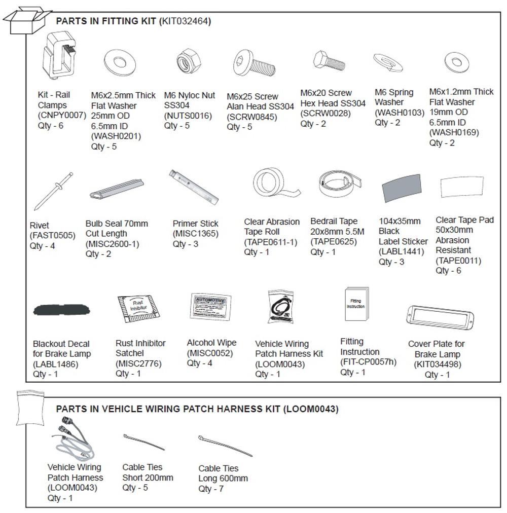 EGR Auto - Premium Canopy Hardware Fitting Kit - Ford Ranger PX 2011-22 product image 0