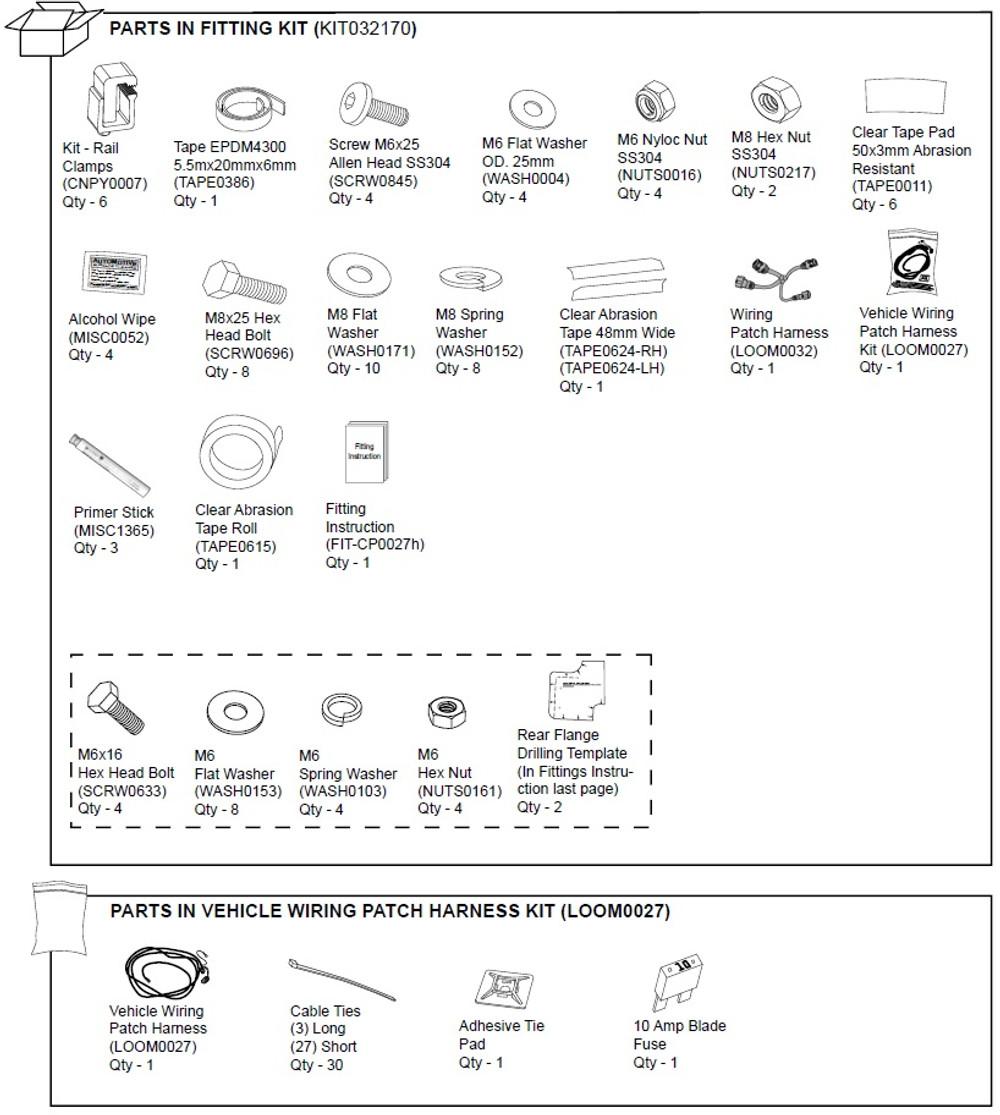 EGR Auto - Premium Canopy Hardware Fitting Kit - Nissan Navara D40 2005-15 product image 0