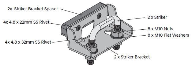 EGR Auto - Load Shield Replacement Striker Bracket - Toyota Hilux 2015- J Deck product image 0