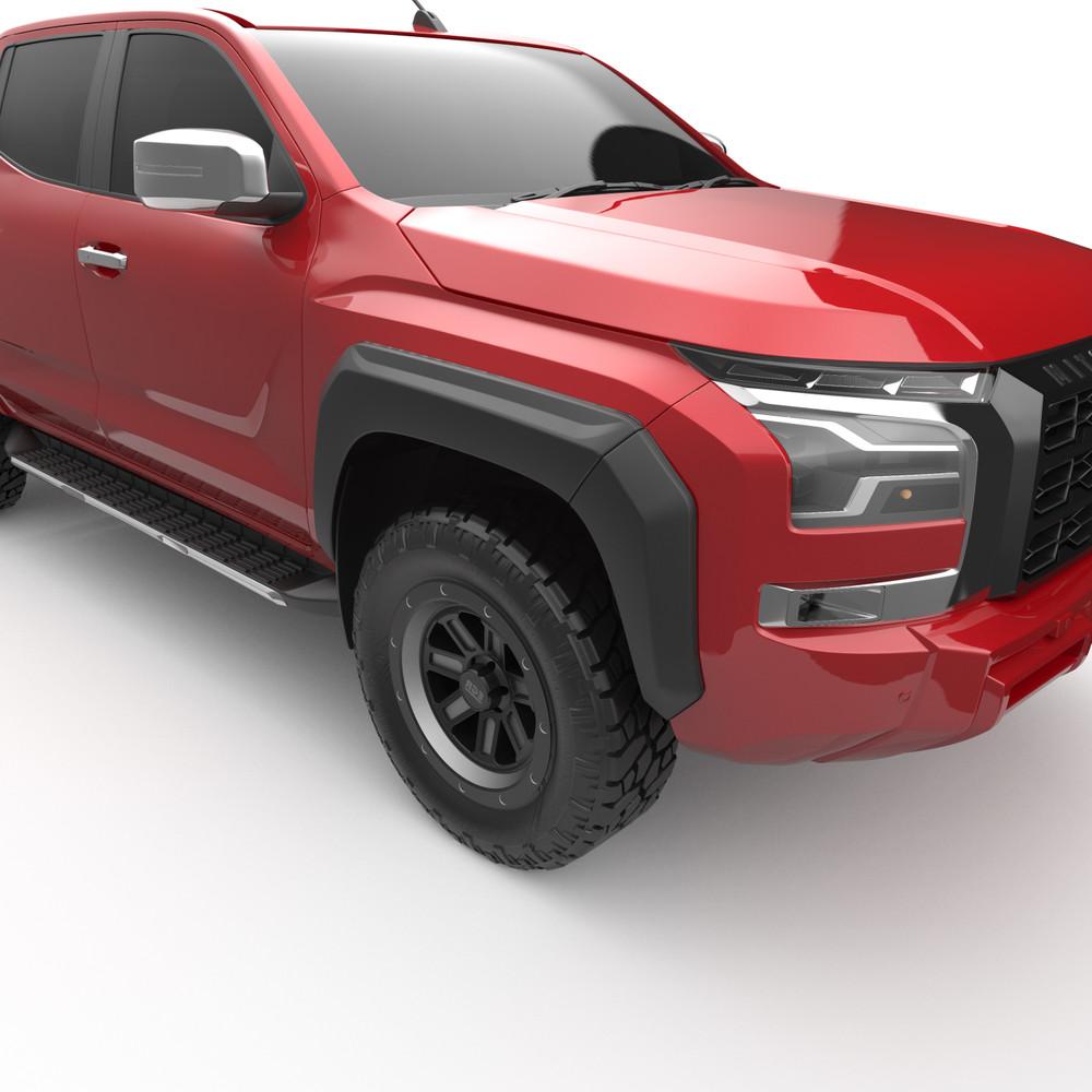 Mitsubishi Triton MV 2024 fitted with EGR fender flares, showing rear quarter coverage and aggressive styling