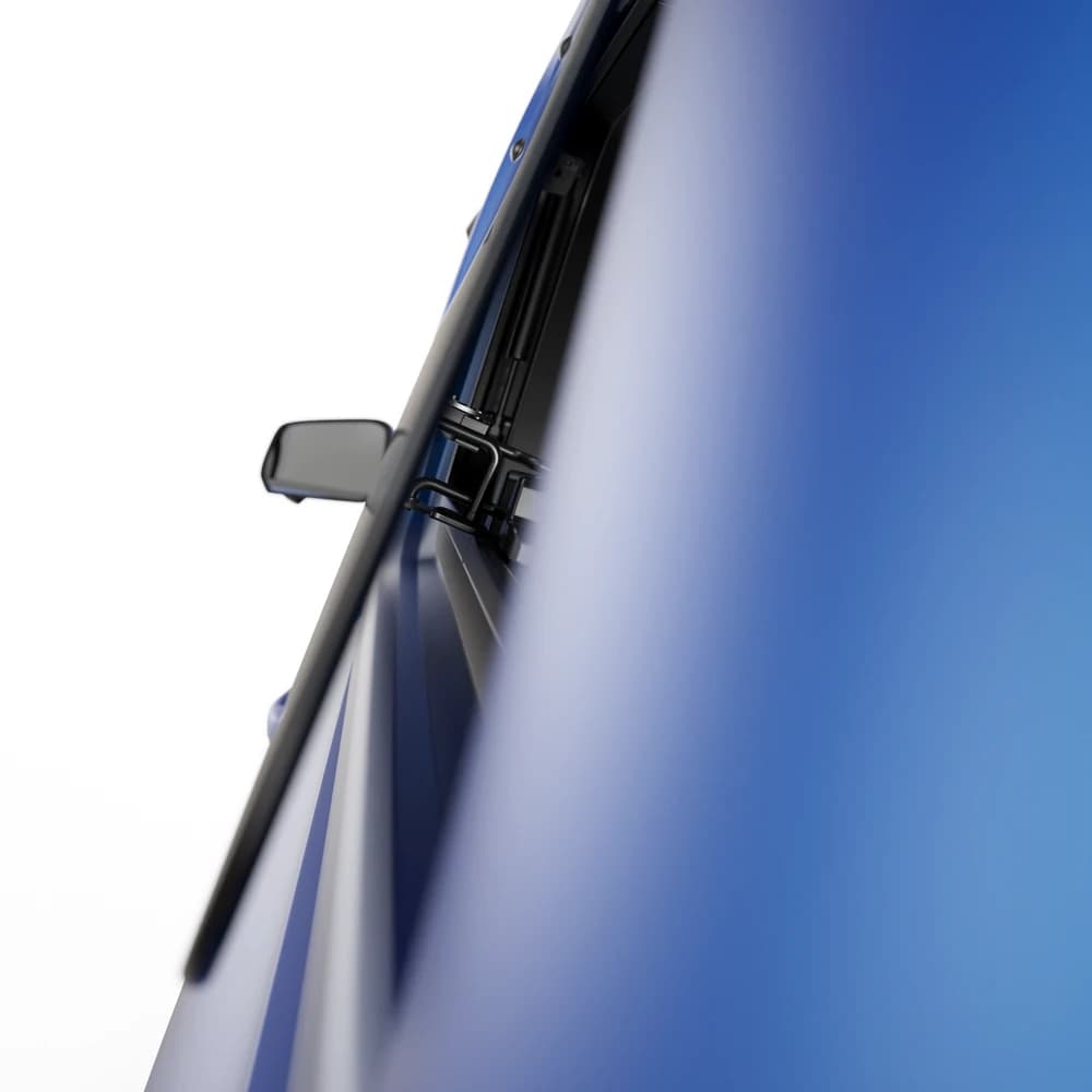 Detailed view of EGR Gen3 canopy lift window stay arm and mounting hardware, designed for durable pop-window support