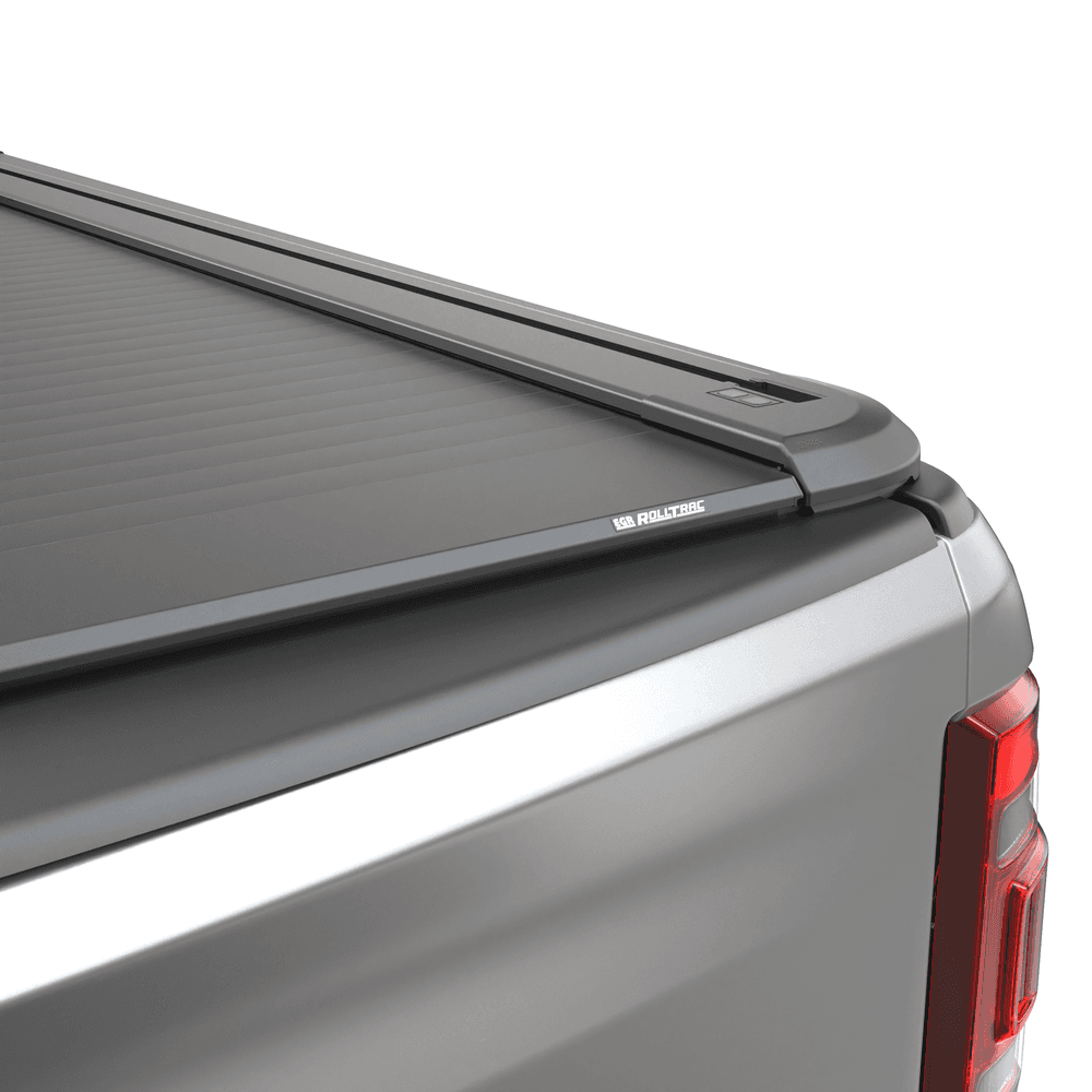 Rear view of RAM DT 1500 fitted with EGR RollTrac Electric E3, featuring sealed tailgate integration and secure tub protection