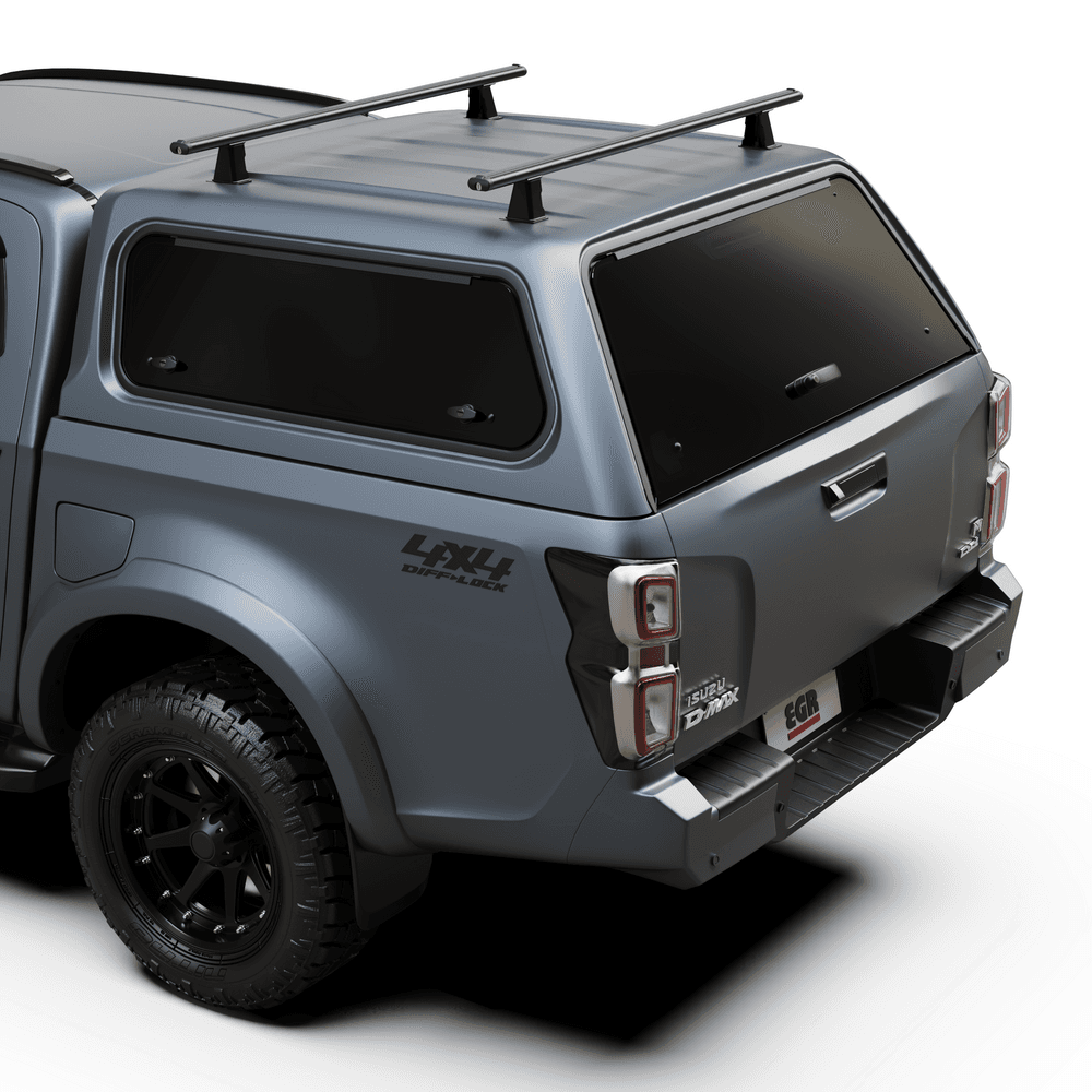 EGR Core Canopy Roof Rack System on Isuzu D-Max, black powder-coated internal support frame for secure cargo carrying