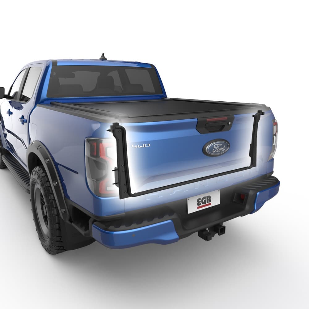 Ford Ranger RA 2022 with EGR Dust Defence Kit v2 installed, showing sealed tailgate area for dust and water protection