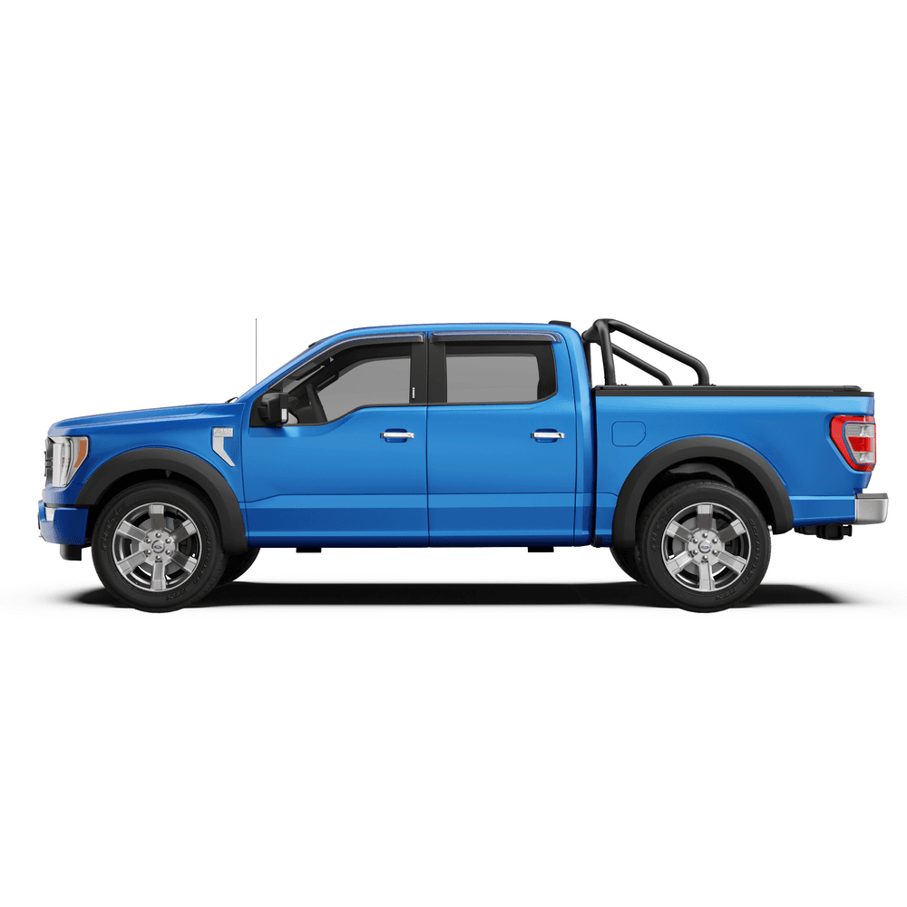 Full vehicle view of Ford F150 with EGR RollTrac Sports Bar and tonneau cover fitted