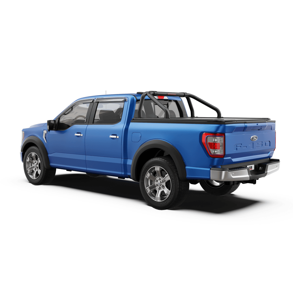 Front three-quarter view of Ford F150 with EGR RollTrac Sports Bar installed