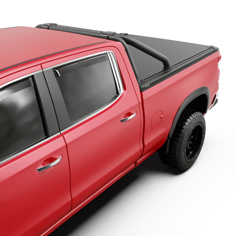 Close-up of EGR RollTrac Sports Bar mounted on Chevrolet Silverado 1500 tub