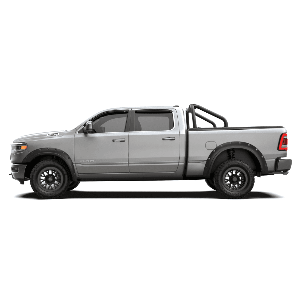 RAM 1500 with EGR RollTrac Sports Bar and RollTrac tonneau cover showcasing sleek profile and factory-style fit