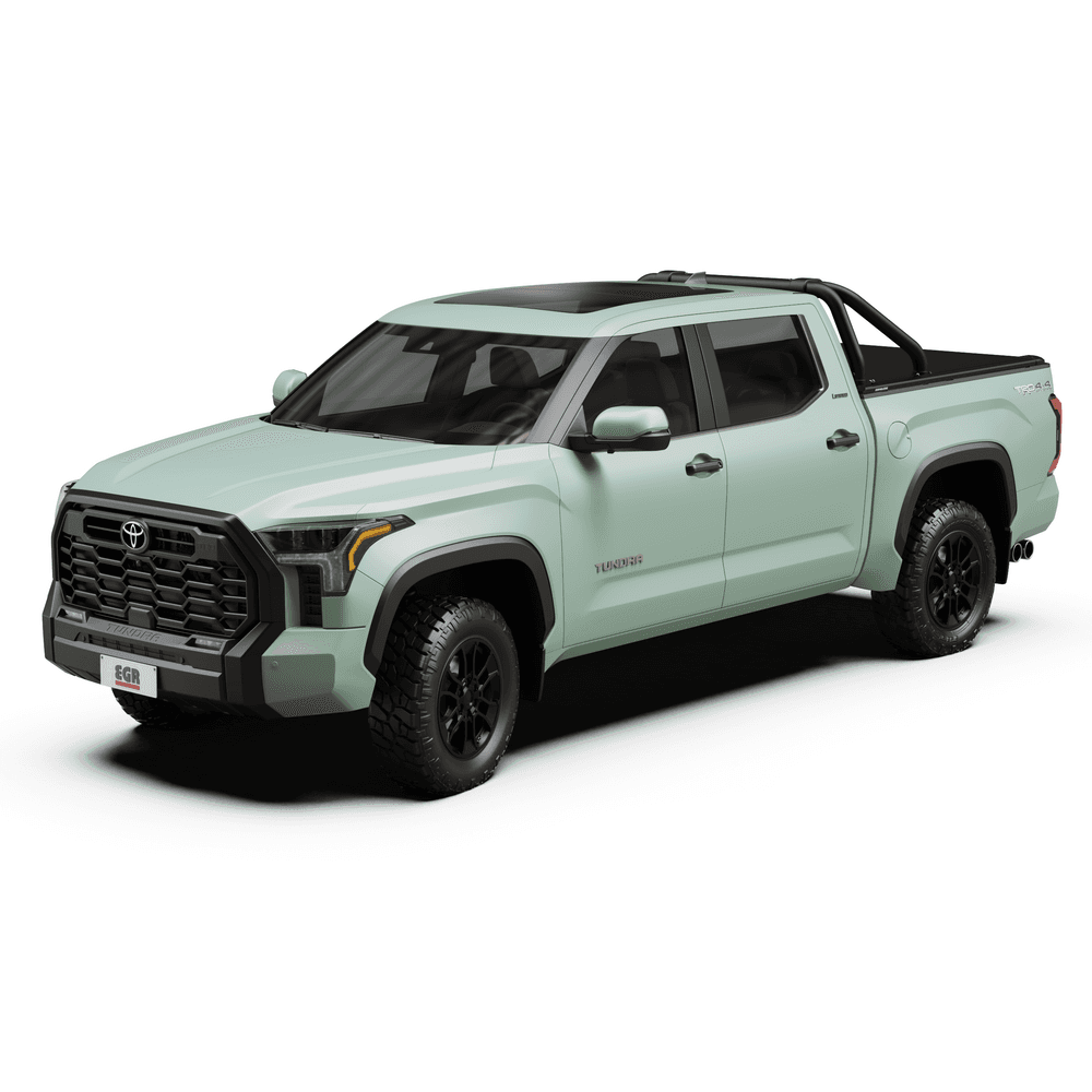 EGR RollTrac Sports Bar close-up on Toyota Tundra, highlighting 3-inch tubing and matte black powder-coat finish