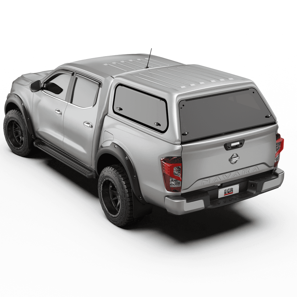 Nissan Navara NP300 EGR Core Canopy with dual lift-up side windows for easy cargo access and ventilation