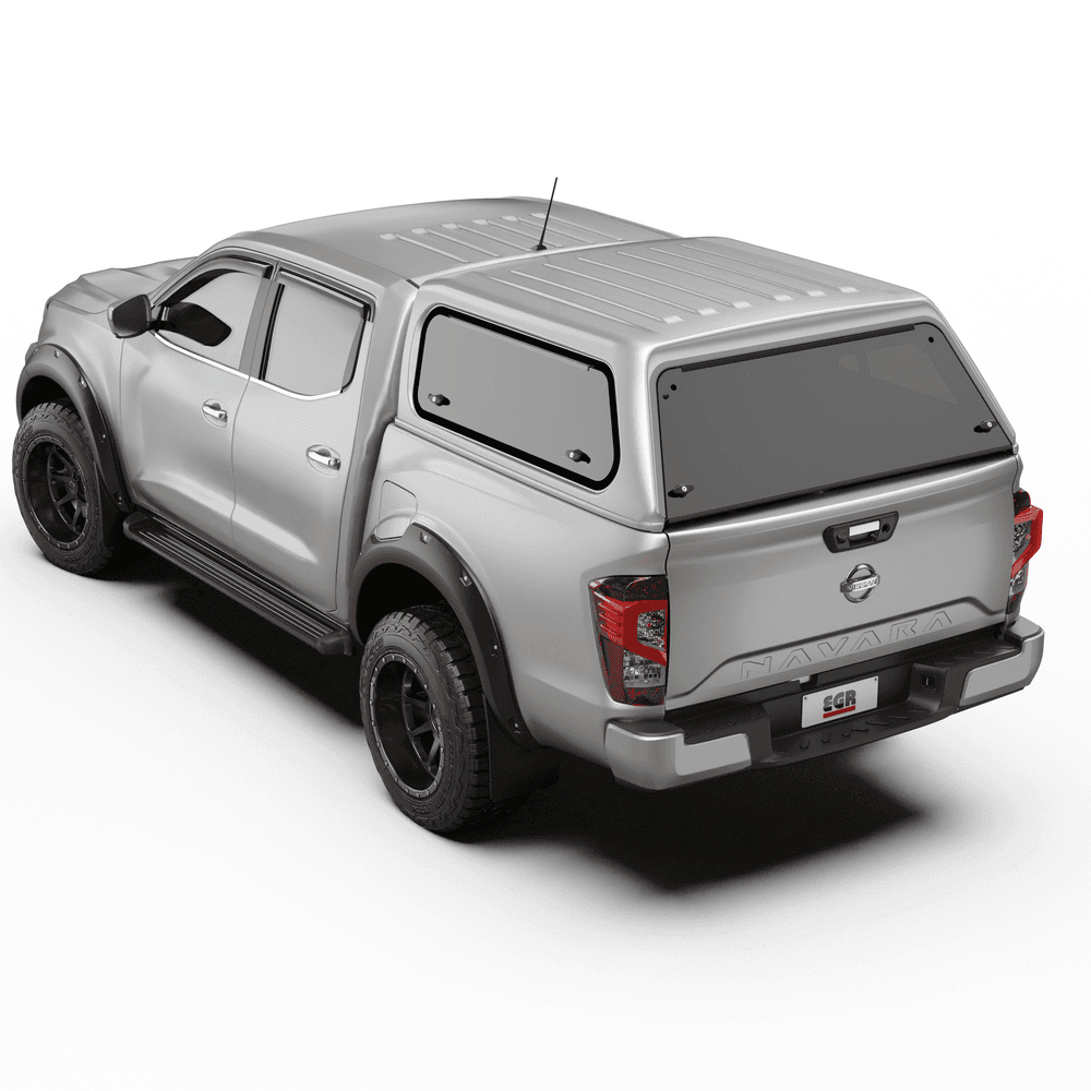 Nissan Navara NP300 EGR Core Canopy with dual lift-up side windows for easy cargo access and ventilation