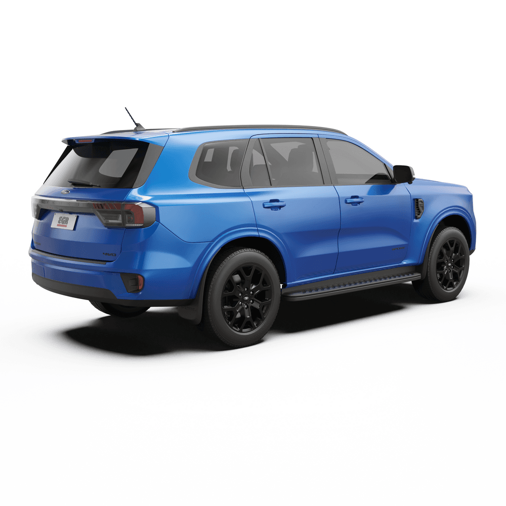 Side view of Ford Everest EK fitted with EGR Slimline Weather Shields, allowing windows to be partially open for airflow in wet weather