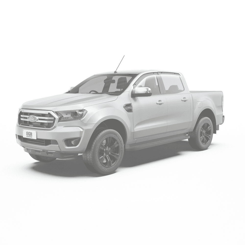 Side view of Ford Ranger PX 2011–2021 showing EGR Slimline Weather Shields installed on doors