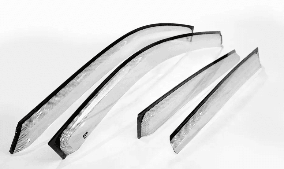 EGR Slimline Weather Shields four-piece set for Mitsubishi Triton MV made from UV-stable acrylic