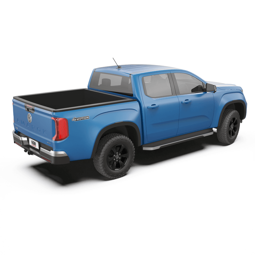 Side profile of Volkswagen Amarok NF 2023 with EGR Slimline Weather Shields installed on front and rear doors