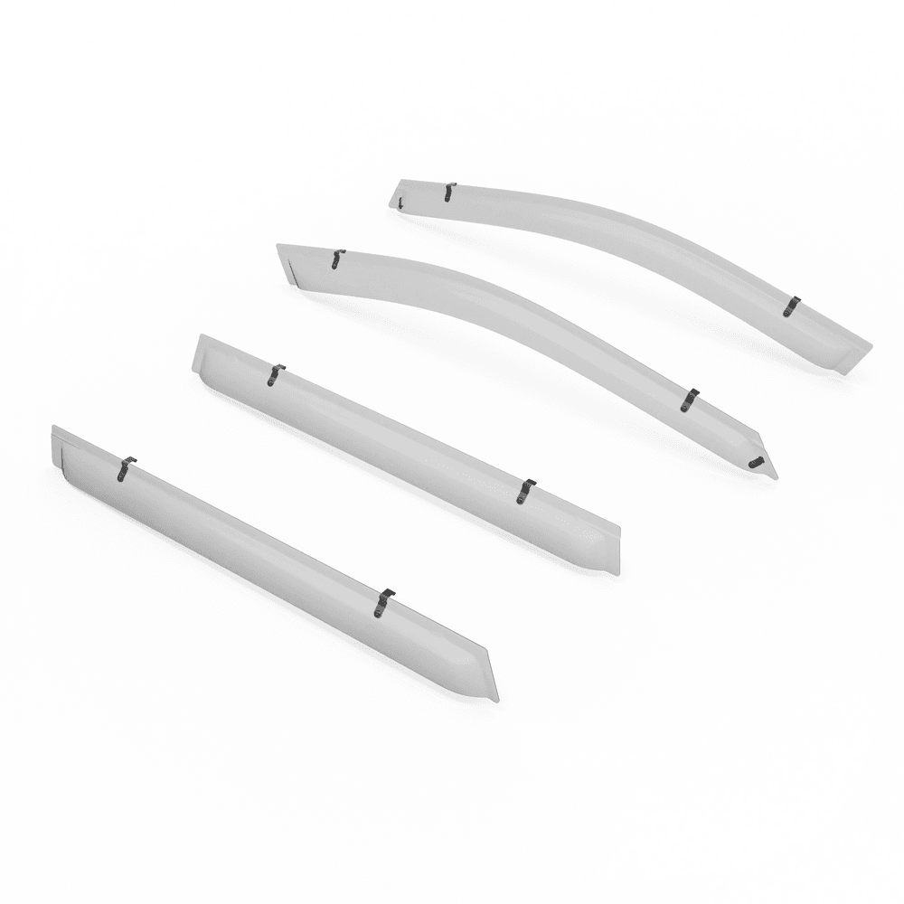 EGR Slimline Weather Shields 4-piece set for Toyota RAV4 shown off-vehicle, front and rear window visors