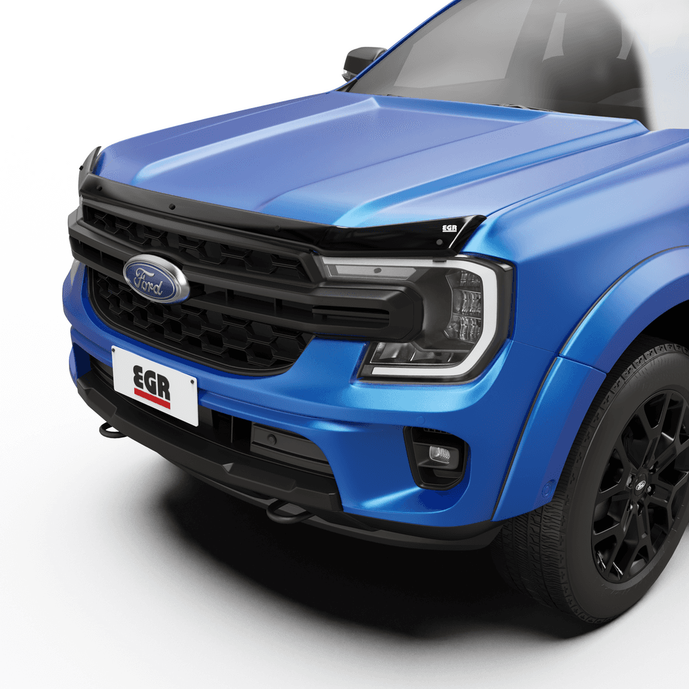 Ford Everest 2022-Onwards fitted with EGR Bonnet Protector in matte black, protecting the bonnet from stone chips, insects and road debris.