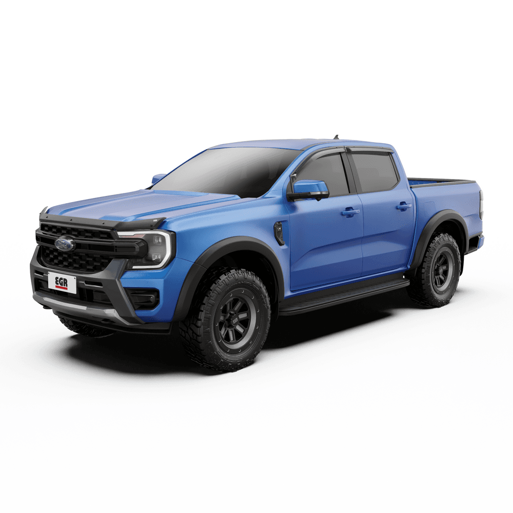 Ford Ranger RA 2022-Onwards equipped with EGR Bonnet Protector, designed to deflect flying debris while maintaining OEM-style appearance.