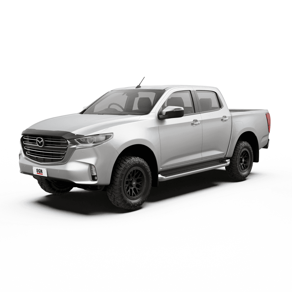 Mazda BT-50 2020-Onwards equipped with EGR Bonnet Protector, providing long-lasting bonnet protection and enhanced styling.