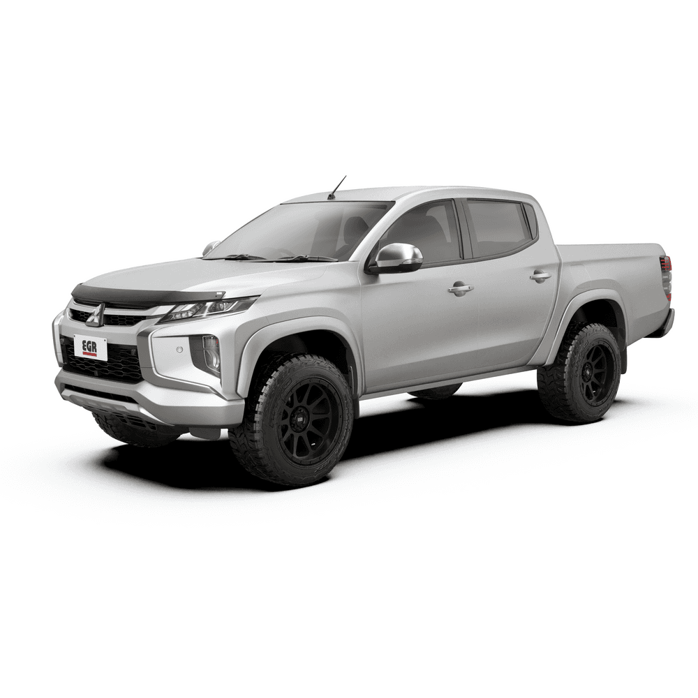 Mitsubishi Triton MR 2020–2023 featuring EGR Bonnet Protector, durable matte black finish for added bonnet protection.