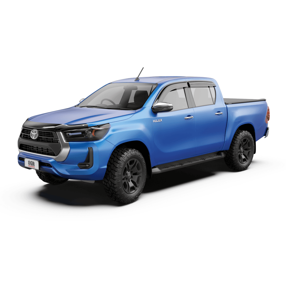 Toyota Hilux 2015-Onwards with the EGR Auto RollTrac Electric E3 Roller Cover installed, displayed in full vehicle profile