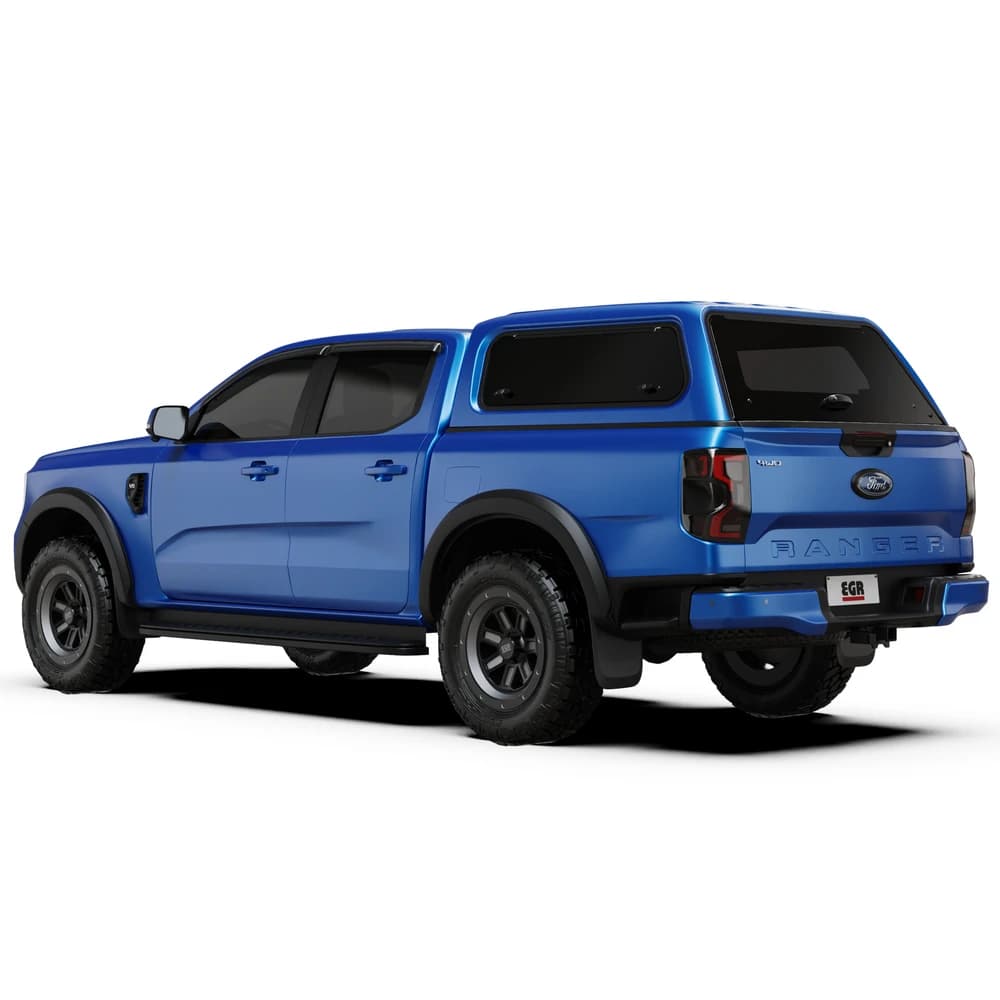 Side view of blue ute fitted with EGR Core Canopy