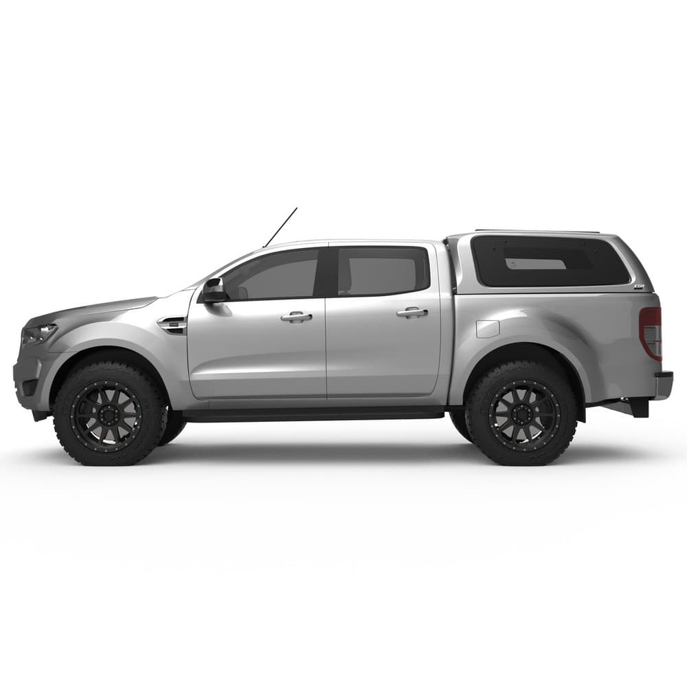 Front-side view of Ford Ranger PX dual-cab equipped with EGR GEN3 Canopy