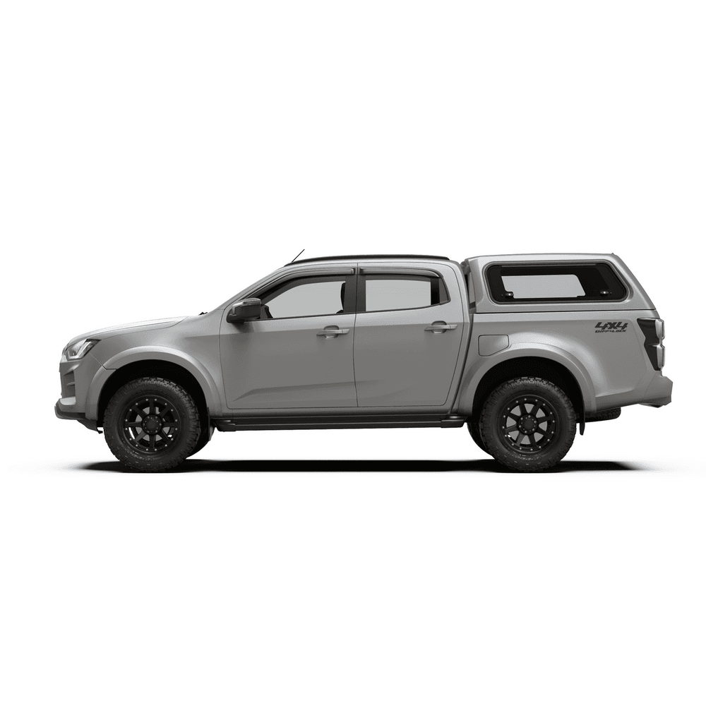EGR Core Canopy fitted to Isuzu D-Max 2020-onwards, colour-matched ABS canopy with frameless tinted windows and secure rear door
