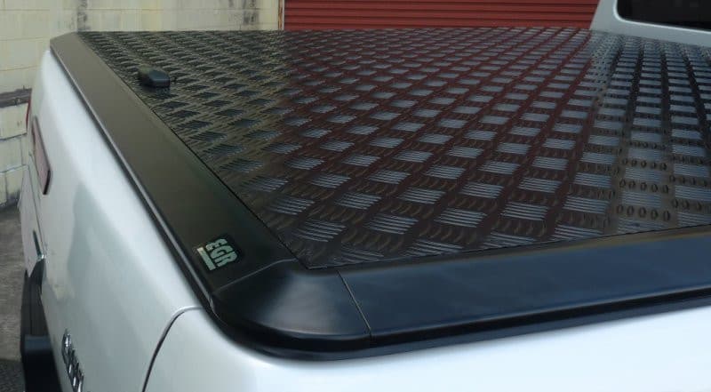 Inside view of Toyota Hilux 2015 tub with EGR Load Shield side rail system installed