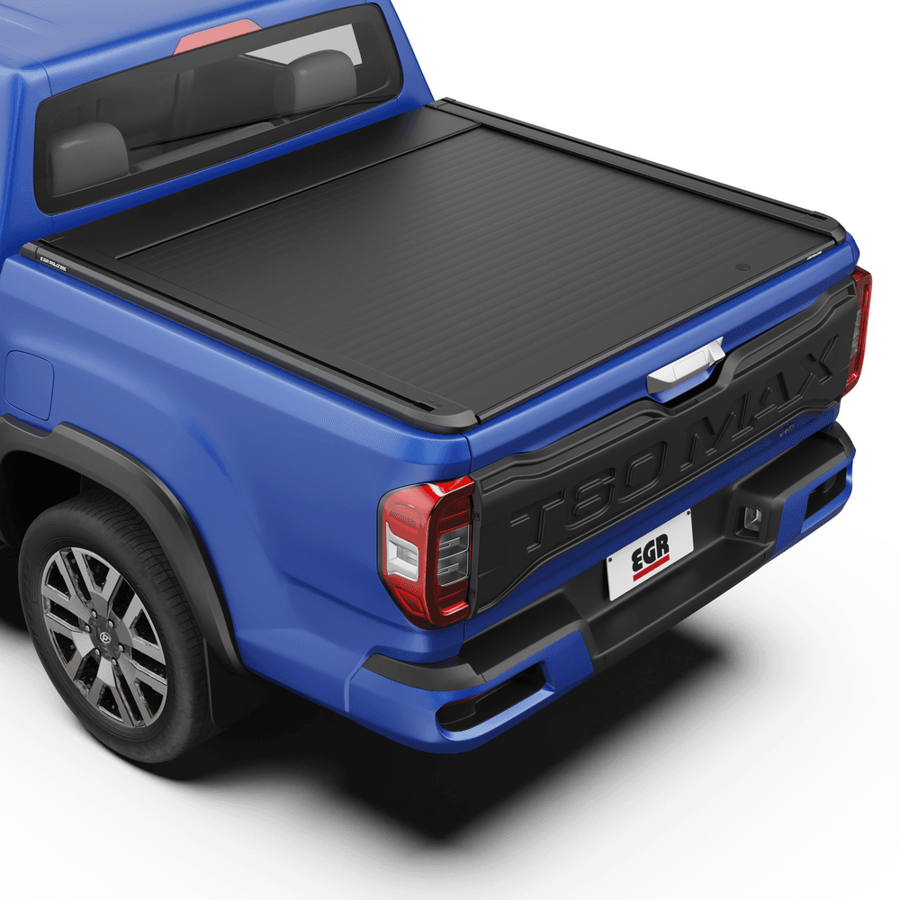 Top-rear angle of an LDV T60 showing the sleek low-profile EGR Auto RollTrac Manual Roller Cover