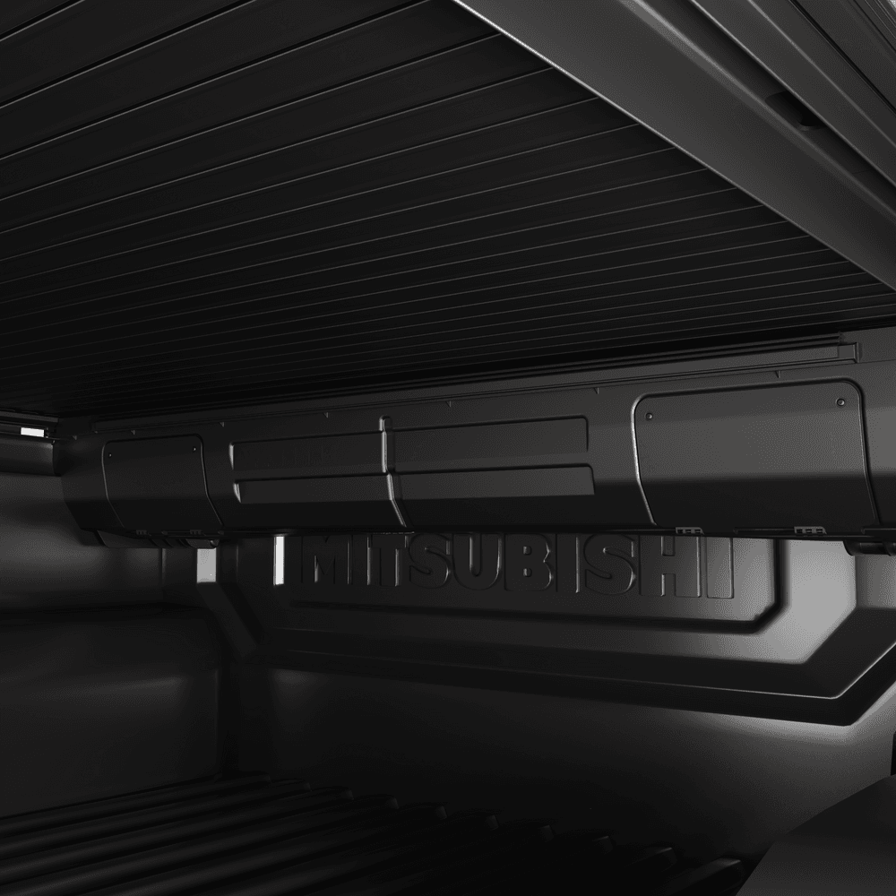 Interior view of the Mitsubishi Triton MQ/MR tub beneath the EGR Auto RollTrac Manual Roller Cover