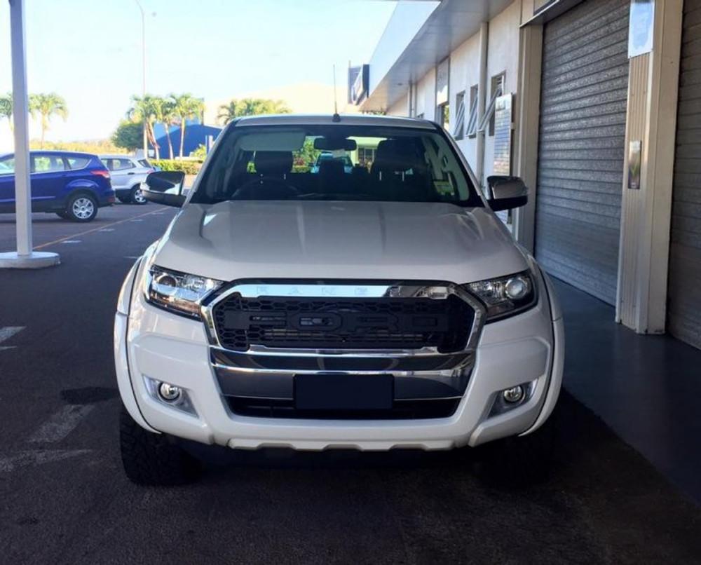 Close-up of Ford Ranger PXII bumper and wheel arch showing EGR Fender Flares and sensor-compatible alignment