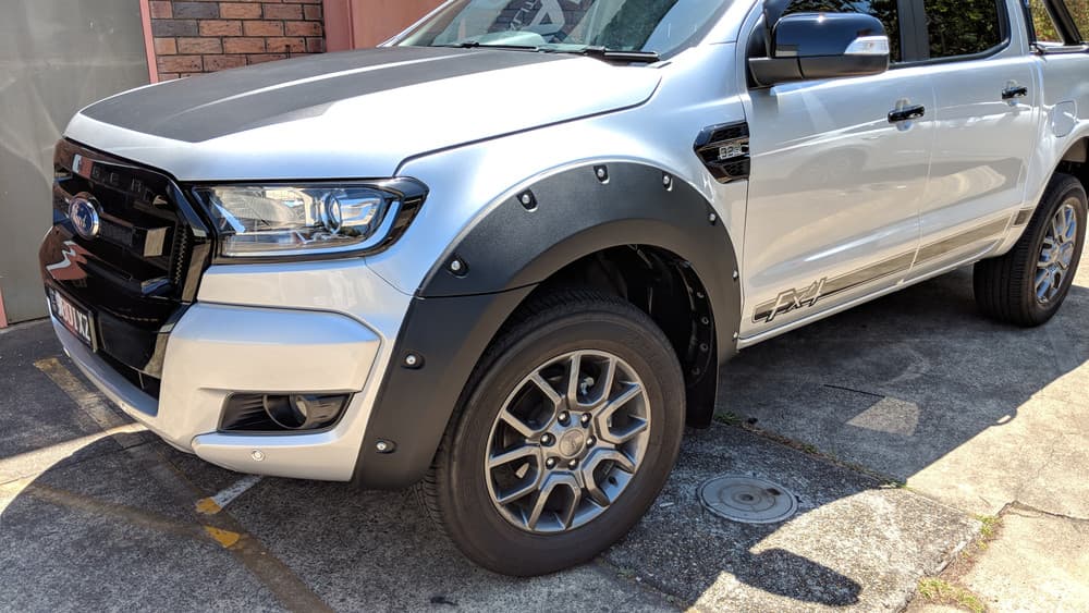 Ford Ranger PX3 WildTrak outdoor photo with EGR Fender Flares installed, highlighting rugged design and off-road-ready durability