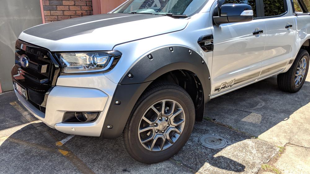 Ford Ranger PX3 WildTrak outdoor photo with EGR Fender Flares installed, highlighting rugged design and off-road-ready durability