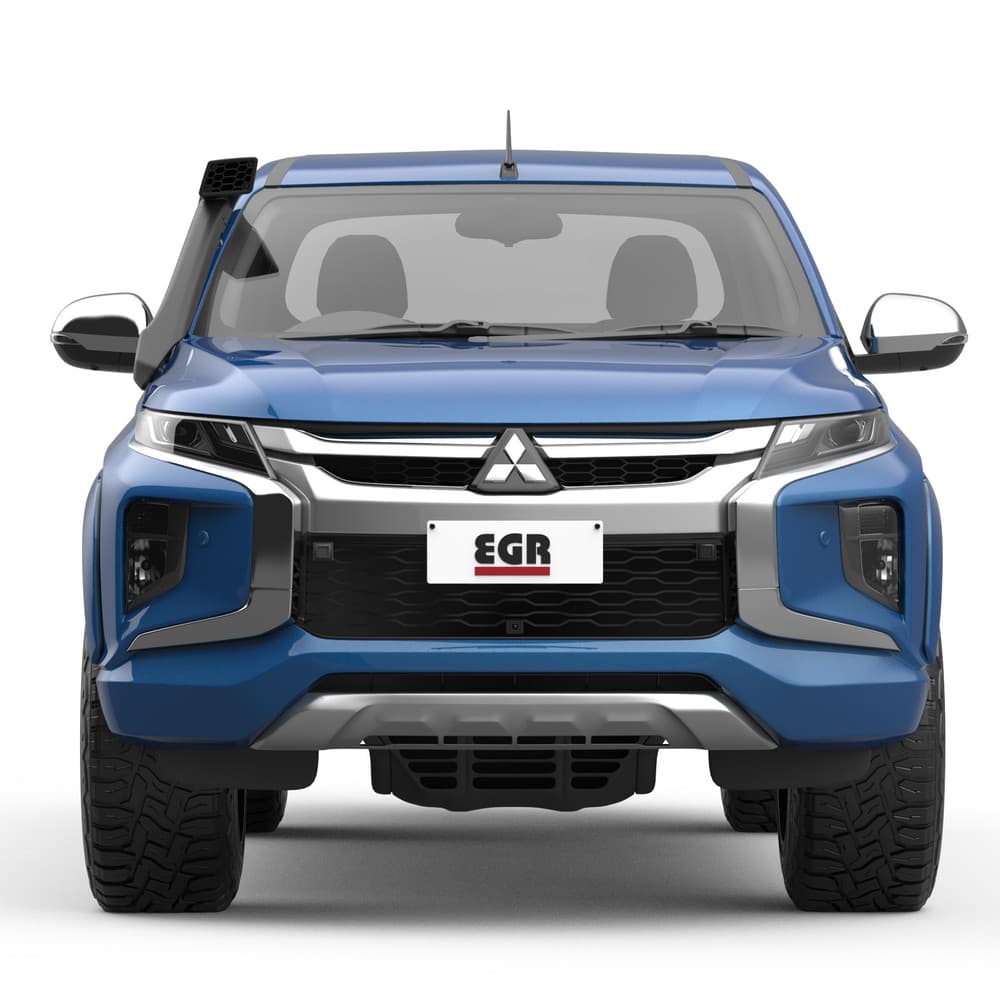 Front view of Mitsubishi Triton MR with EGR Fender Flares installed, enhancing road presence and body protection