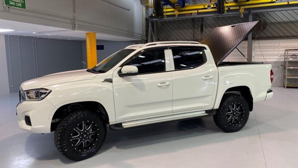White LDV T60 with EGR Load Shield installed, highlighting the strong tub protection and modern matte black design