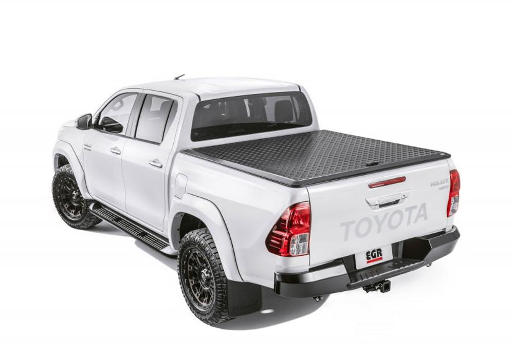White Toyota Hilux 2015 equipped with EGR Load Shield – rear angle displaying secure tub cover