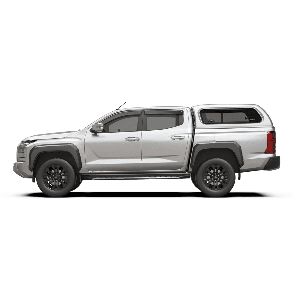 Side view of Mitsubishi Triton MQ/MR fitted with EGR Premium Canopy, highlighting OEM-matched paint and ABS construction