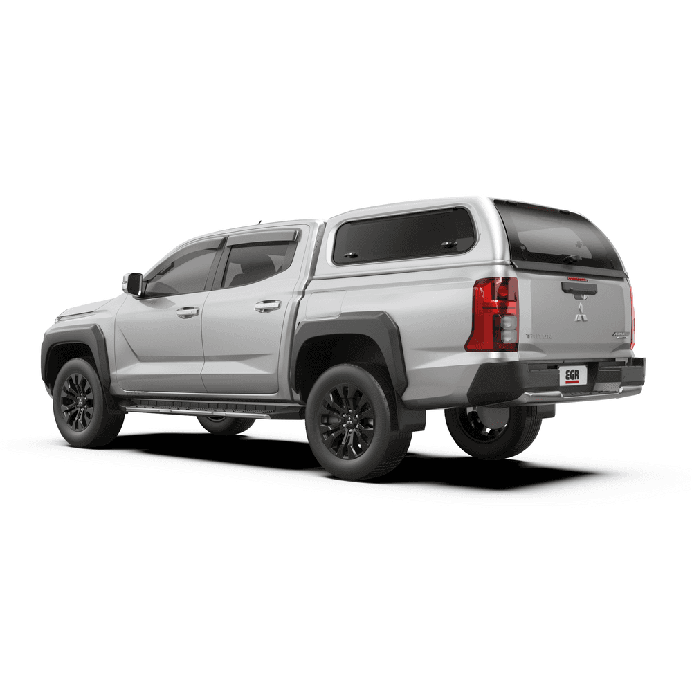 Mitsubishi Triton MQ/MR with EGR Premium Canopy, side angle view displaying modern integrated design and precision fit
