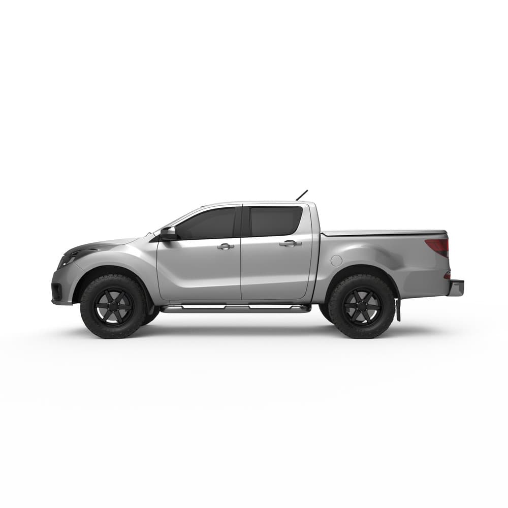 Side view of Mazda BT-50 with EGR 1 Piece Hard Lid installed, highlighting streamlined low-profile design and precise ABS fitment